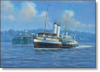 Greeting Card – “Cardiff Queen leaving Clevedon Pier” &nbsp;&nbsp;&nbsp;&nbsp;&nbsp;