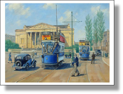 Postcard #6 - "Trams at the Victoria Rooms"
